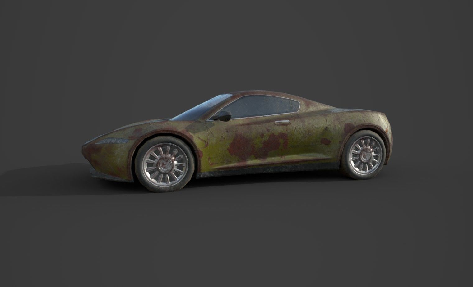 Generic Sport Car Rusty 3D Model Collection_32