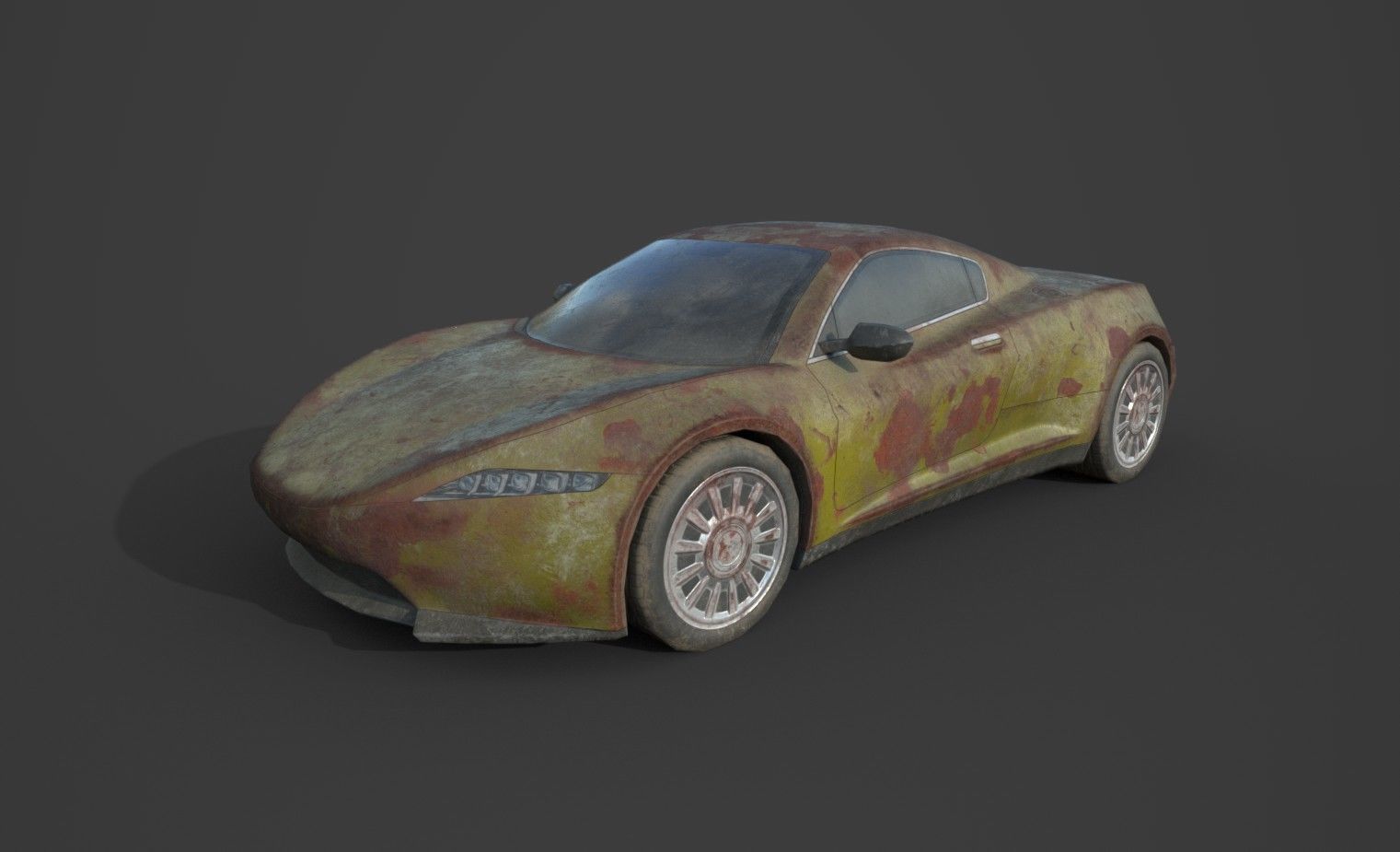 Generic Sport Car Rusty 3D Model Collection_30