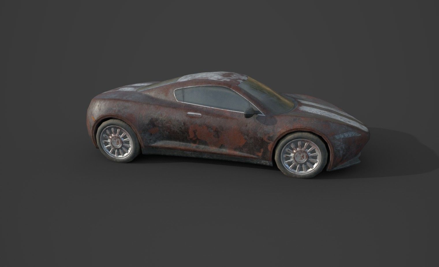 Generic Sport Car Rusty 3D Model Collection_7