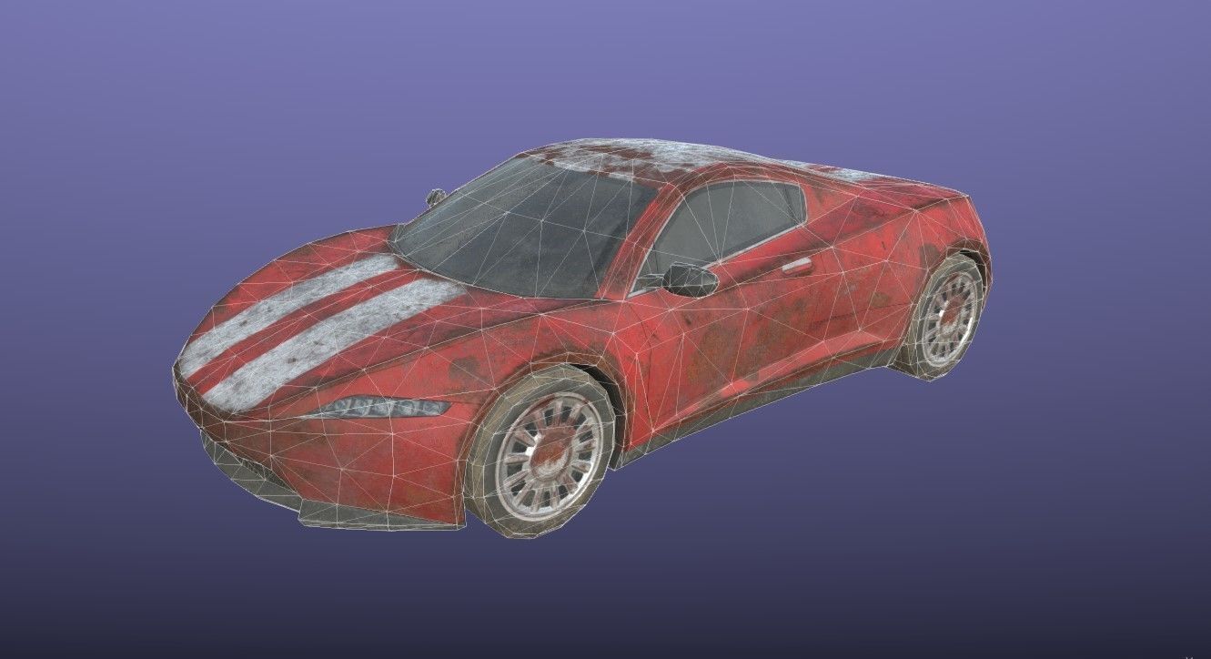 Generic Sport Car Rusty 3D Model Collection_26