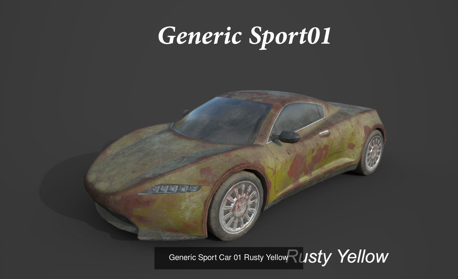 Generic Sport Car Rusty 3D Model Collection_29