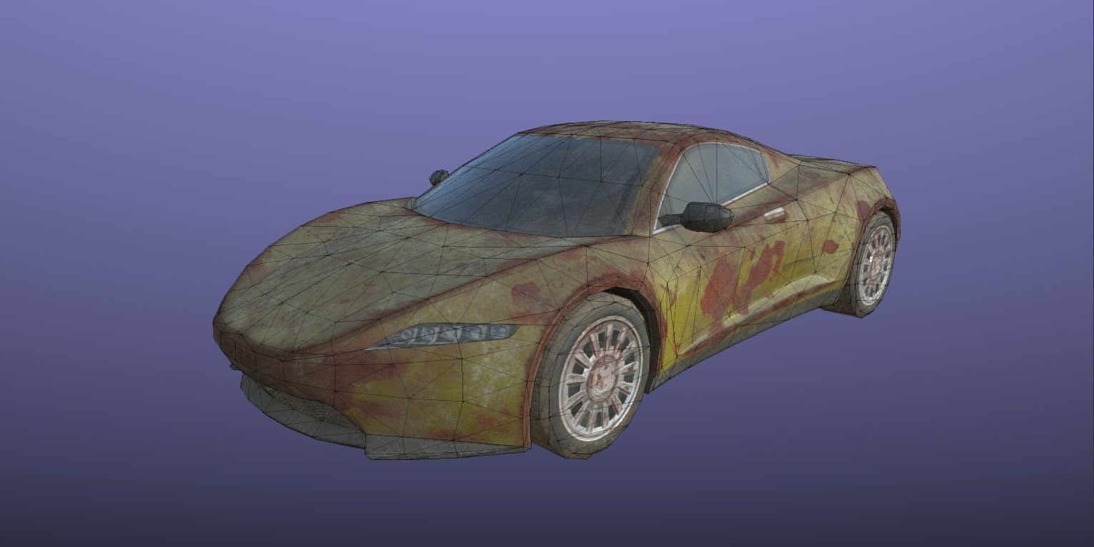 Generic Sport Car Rusty 3D Model Collection_40