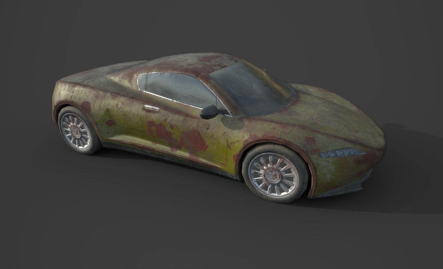 Generic Sport Car Rusty 3D Model Collection_35