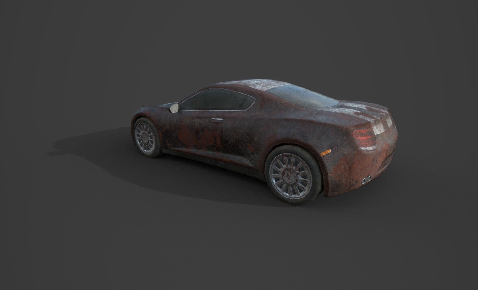 Generic Sport Car Rusty 3D Model Collection_6