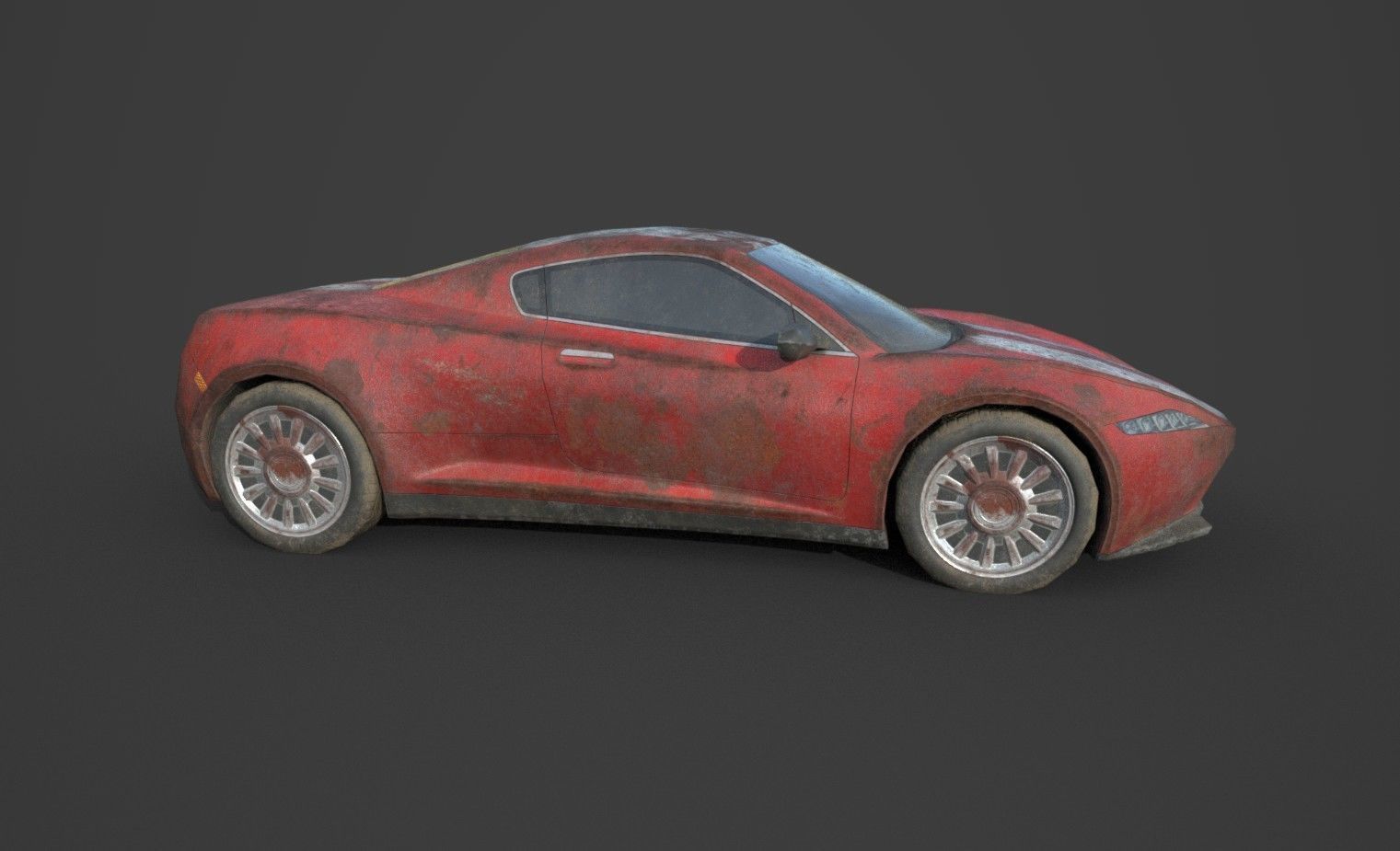Generic Sport Car Rusty 3D Model Collection_21