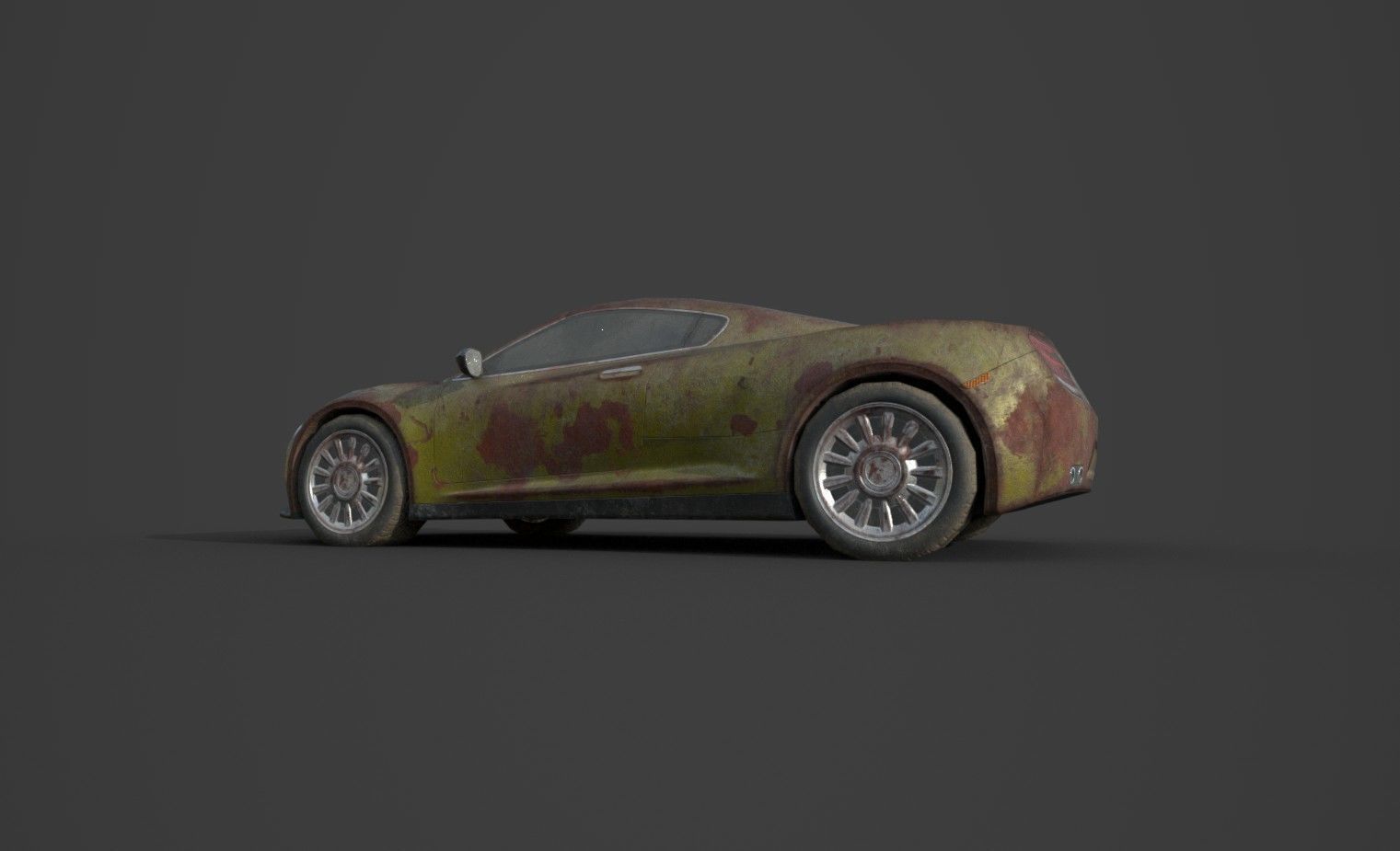 Generic Sport Car Rusty 3D Model Collection_34