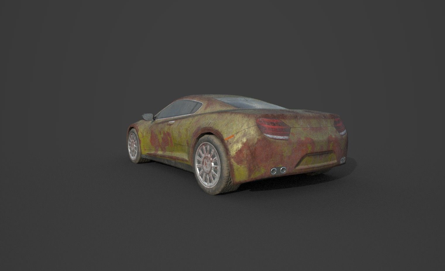 Generic Sport Car Rusty 3D Model Collection_37