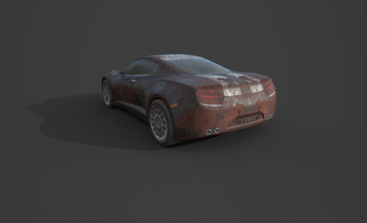 Generic Sport Car Rusty 3D Model Collection_9
