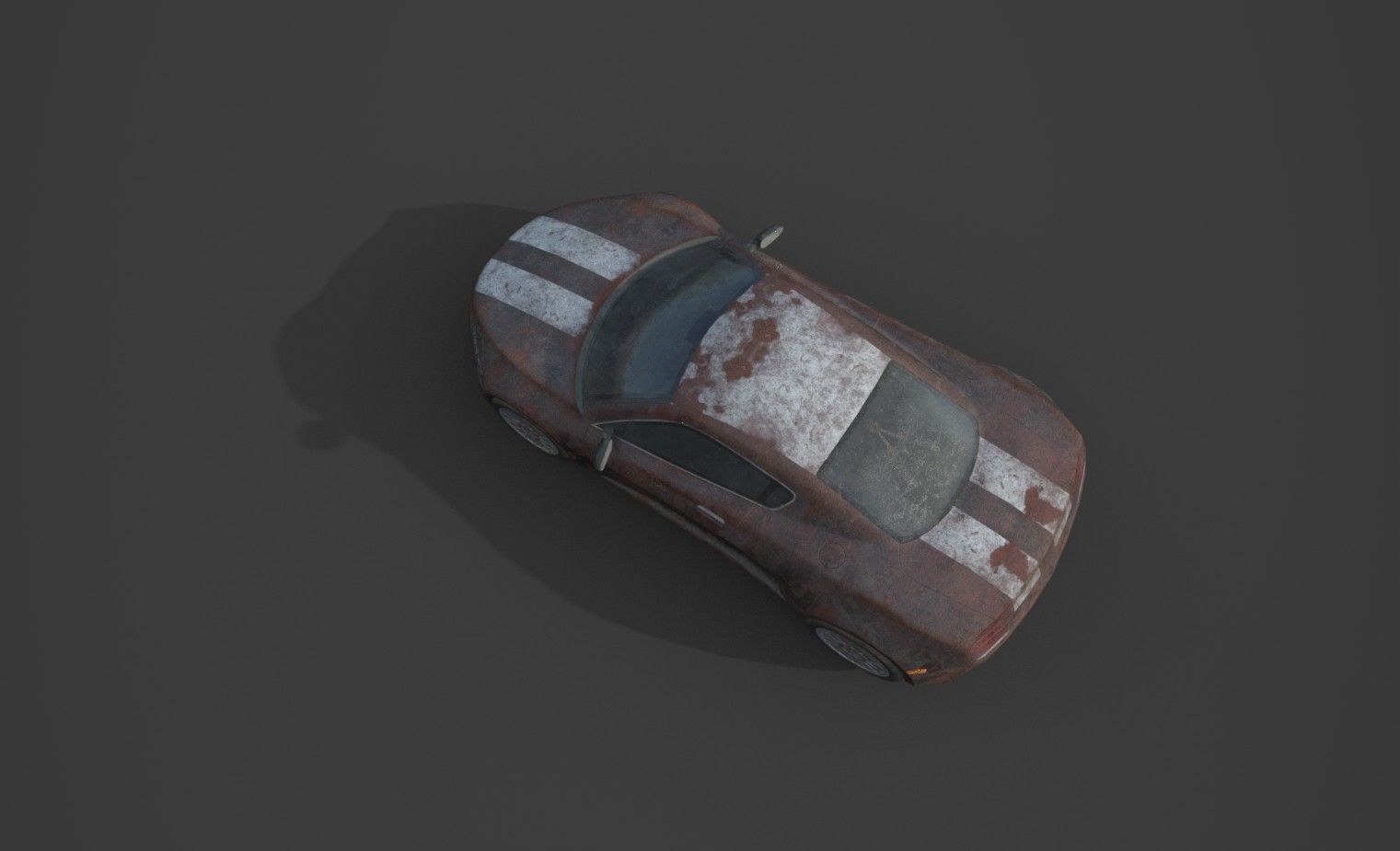Generic Sport Car Rusty 3D Model Collection_4