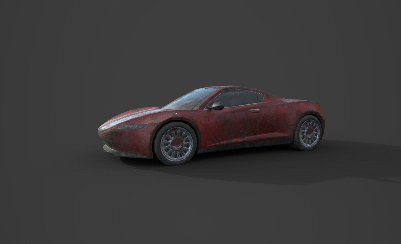 Generic Sport Car Rusty 3D Model Collection_18