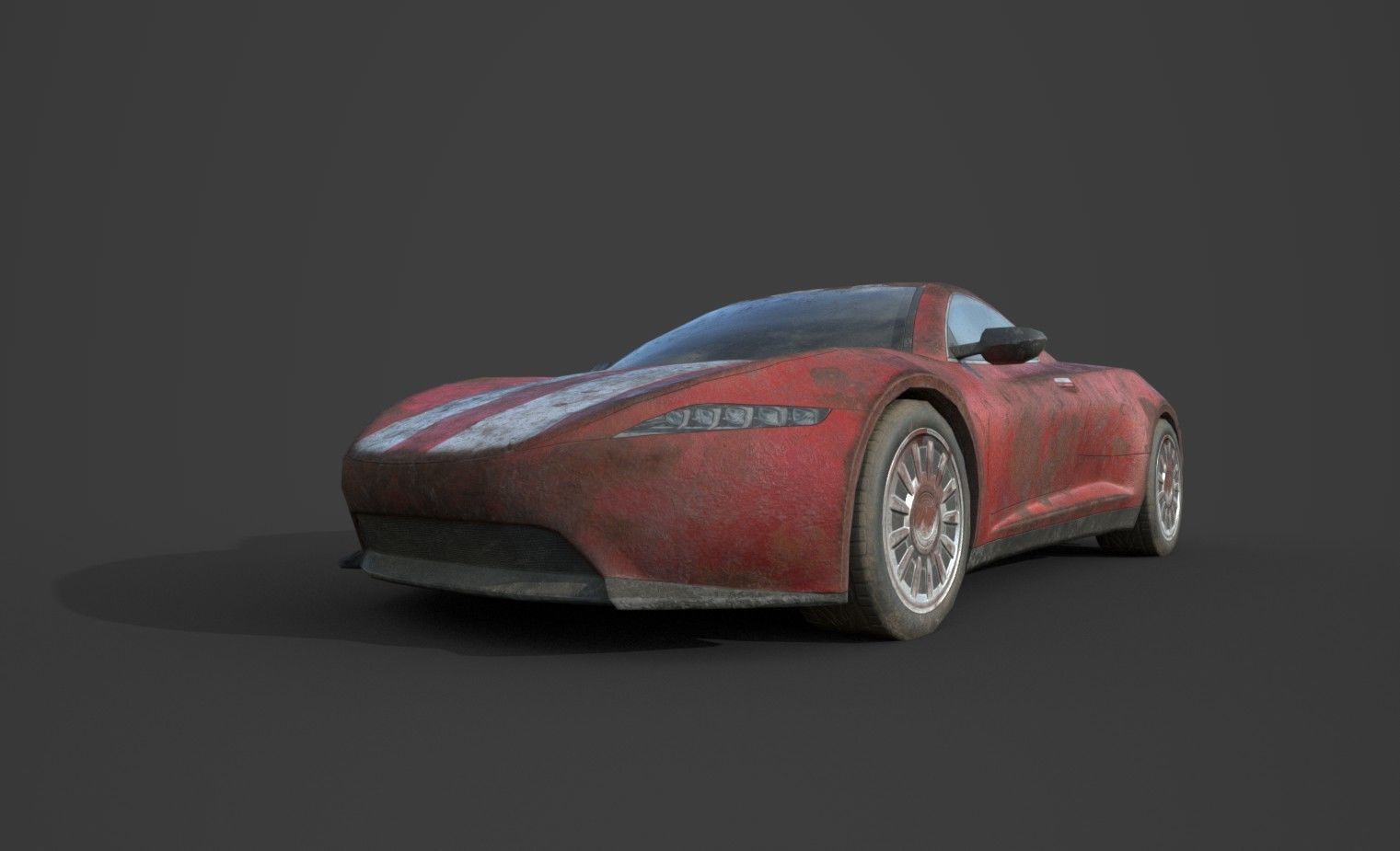 Generic Sport Car Rusty 3D Model Collection_22