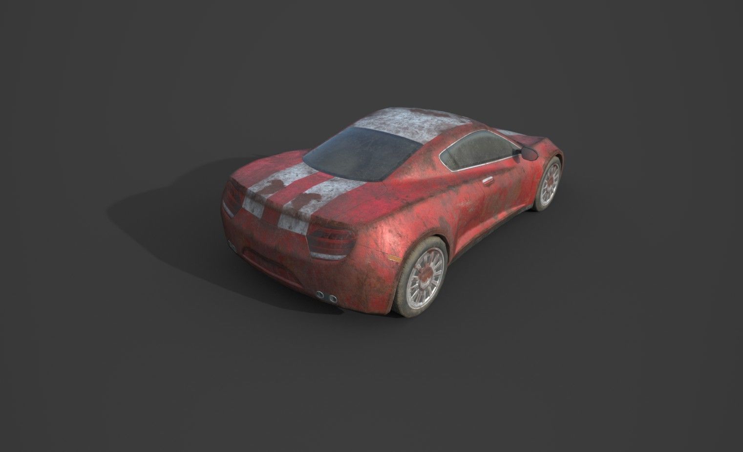 Generic Sport Car Rusty 3D Model Collection_17