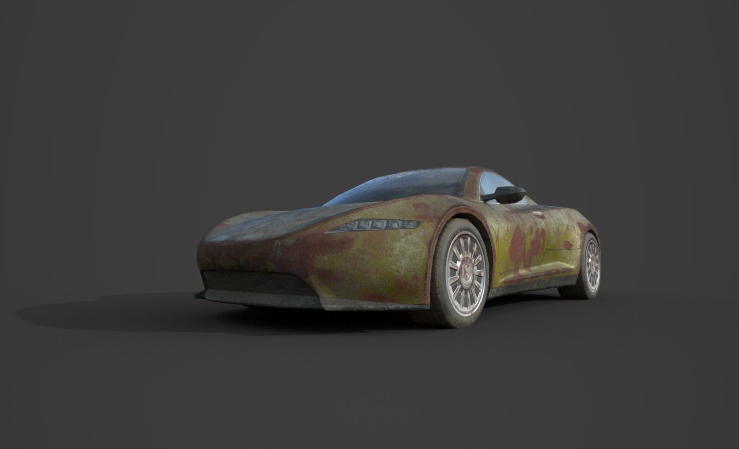 Generic Sport Car Rusty 3D Model Collection_36