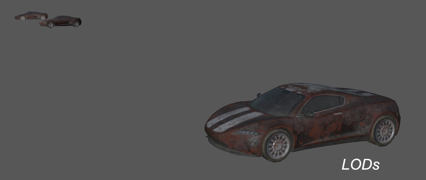 Generic Sport Car Rusty 3D Model Collection_10