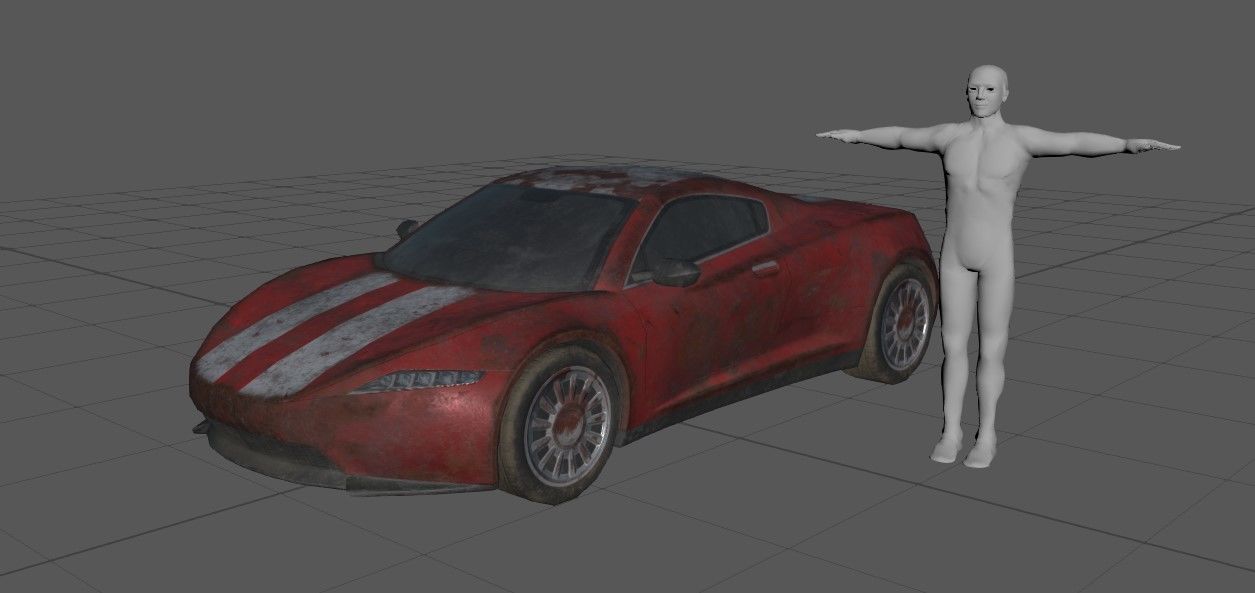 Generic Sport Car Rusty 3D Model Collection_25