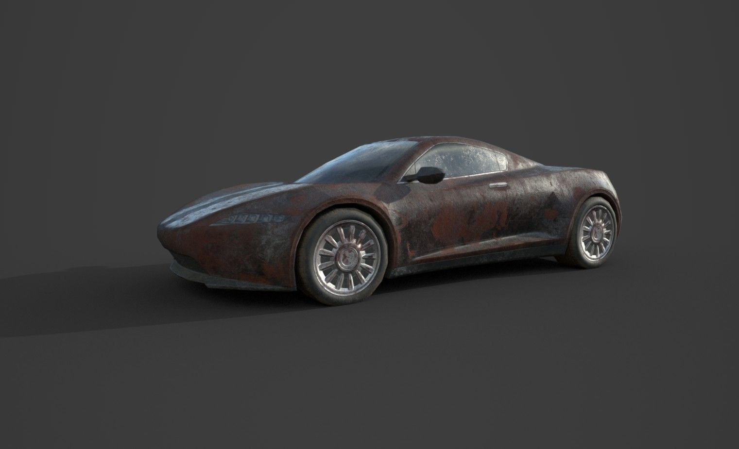 Generic Sport Car Rusty 3D Model Collection_5