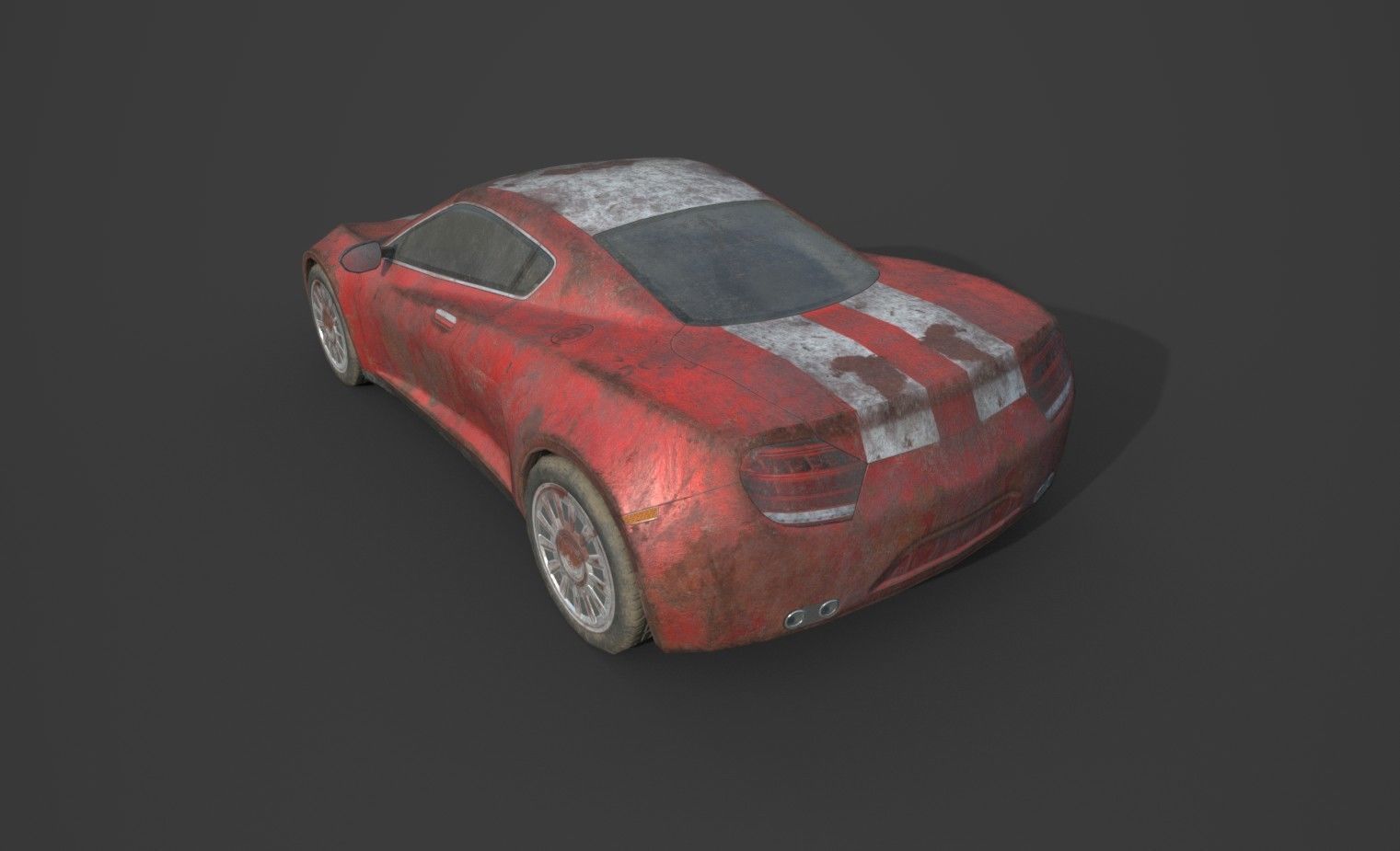 Generic Sport Car Rusty 3D Model Collection_23