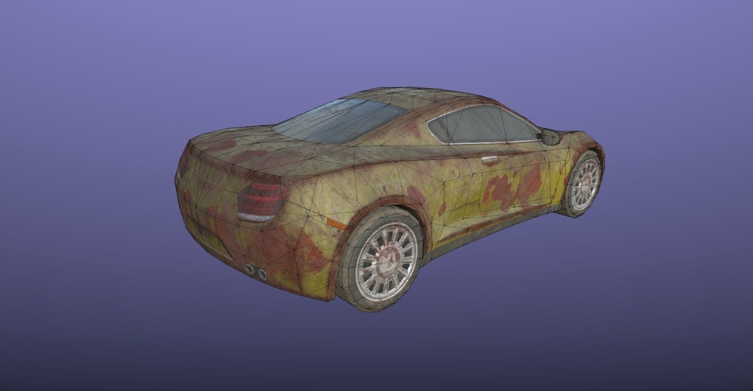 Generic Sport Car Rusty 3D Model Collection_41