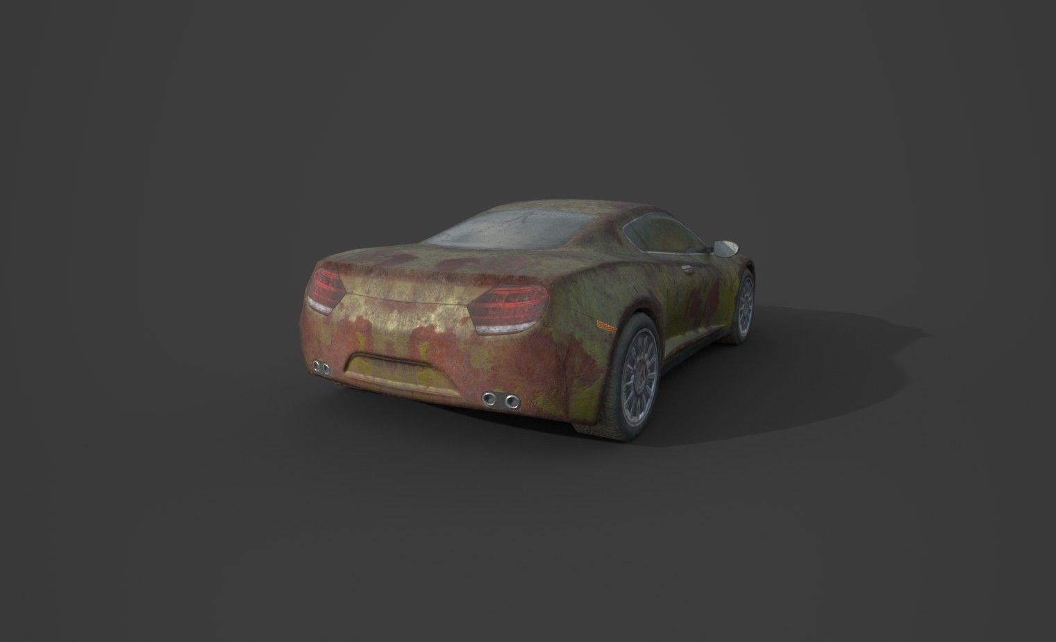 Generic Sport Car Rusty 3D Model Collection_31