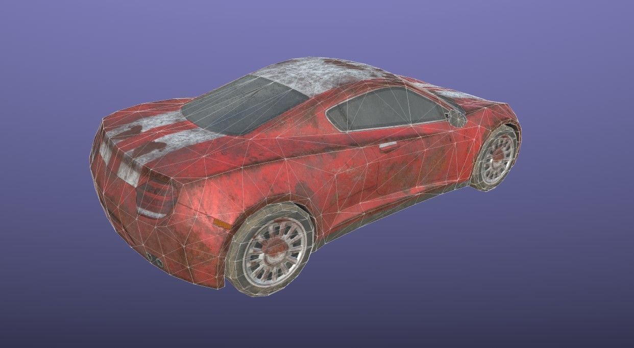Generic Sport Car Rusty 3D Model Collection_27