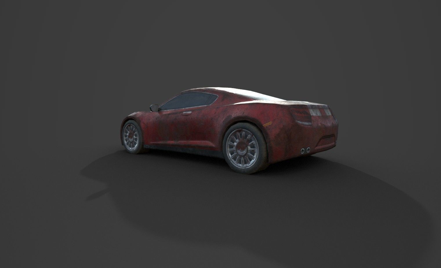 Generic Sport Car Rusty 3D Model Collection_20