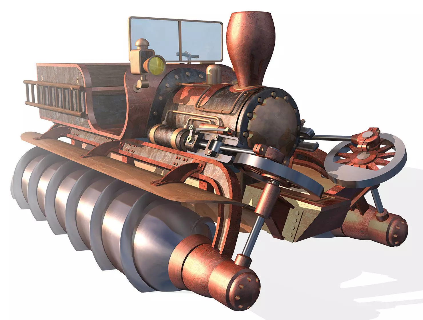 Screw propelled vehicle 3D model_0