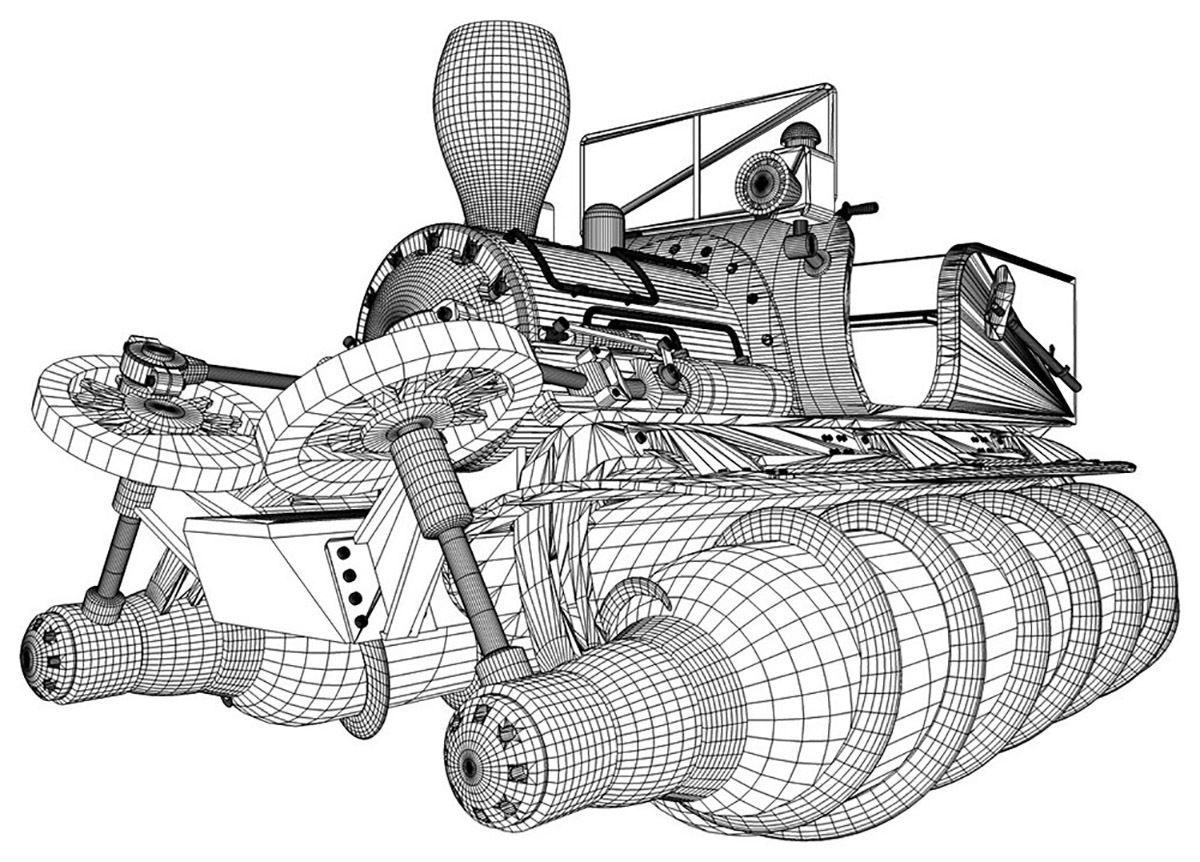 Screw propelled vehicle 3D model_9