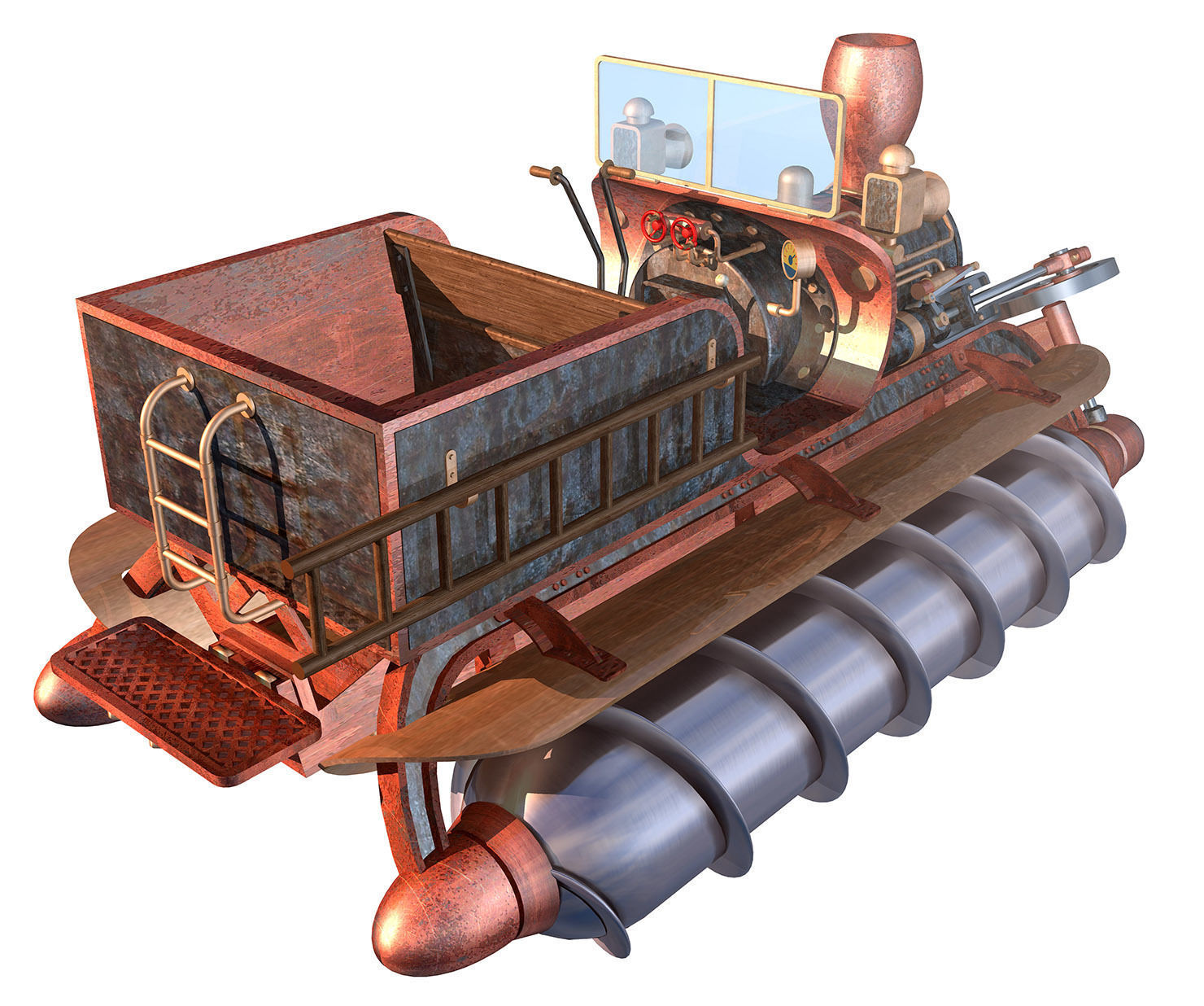Screw propelled vehicle 3D model_1