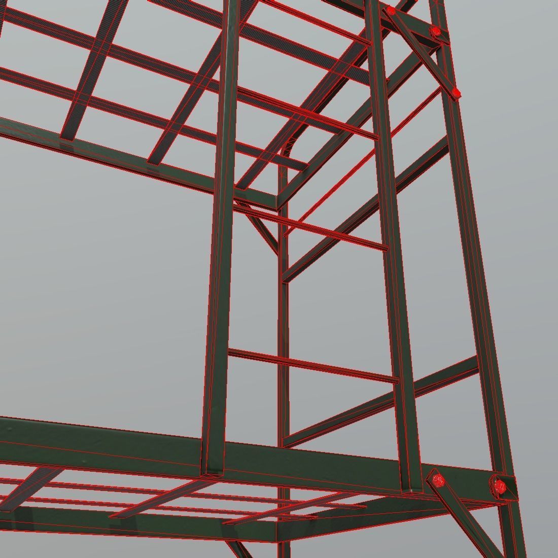 Bunker Bed Low-poly 3D model_11