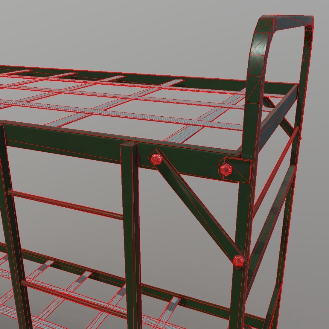 Bunker Bed Low-poly 3D model_10