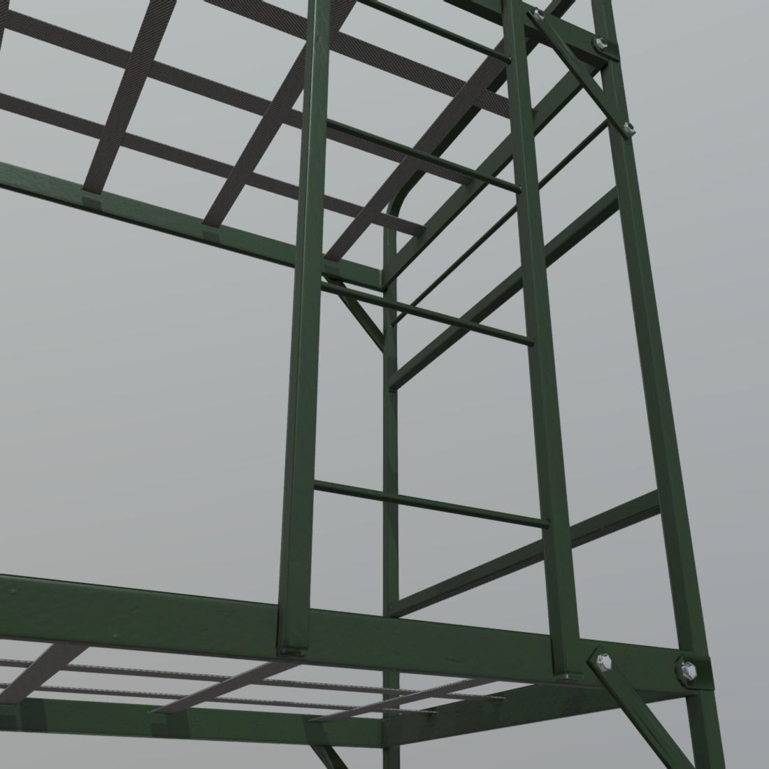 Bunker Bed Low-poly 3D model_9