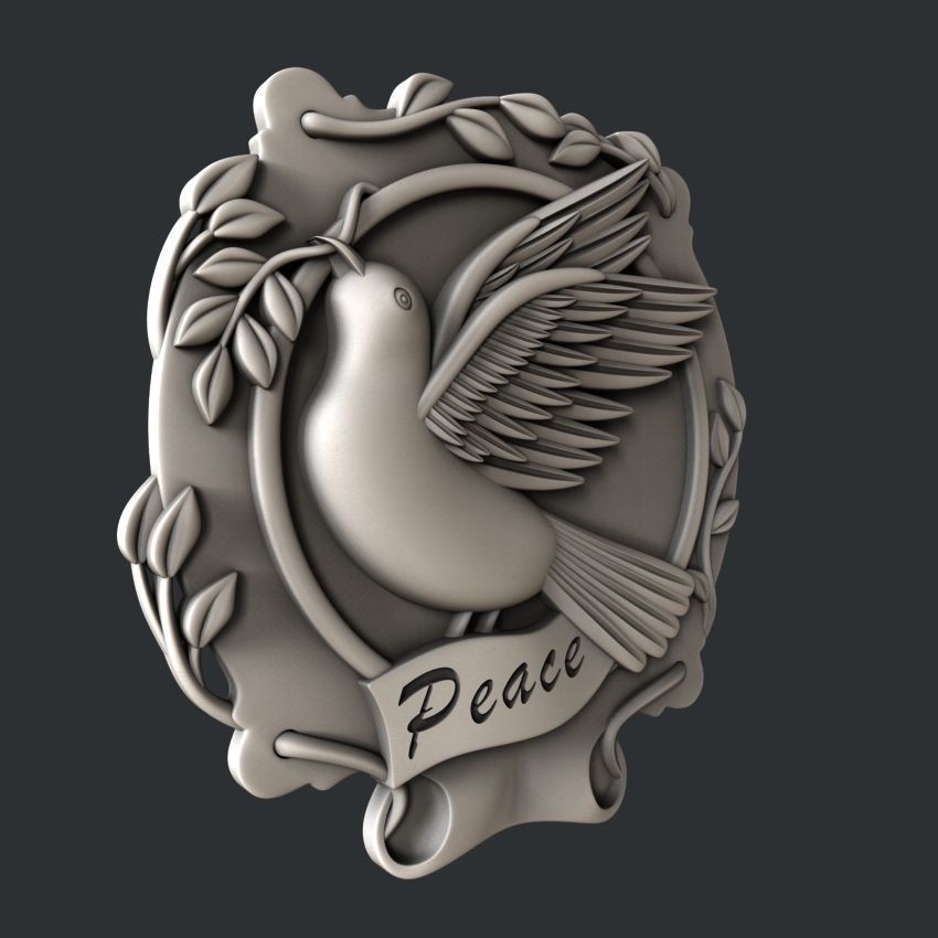 3d STL models for 3d printer dove peace 3D print model_1