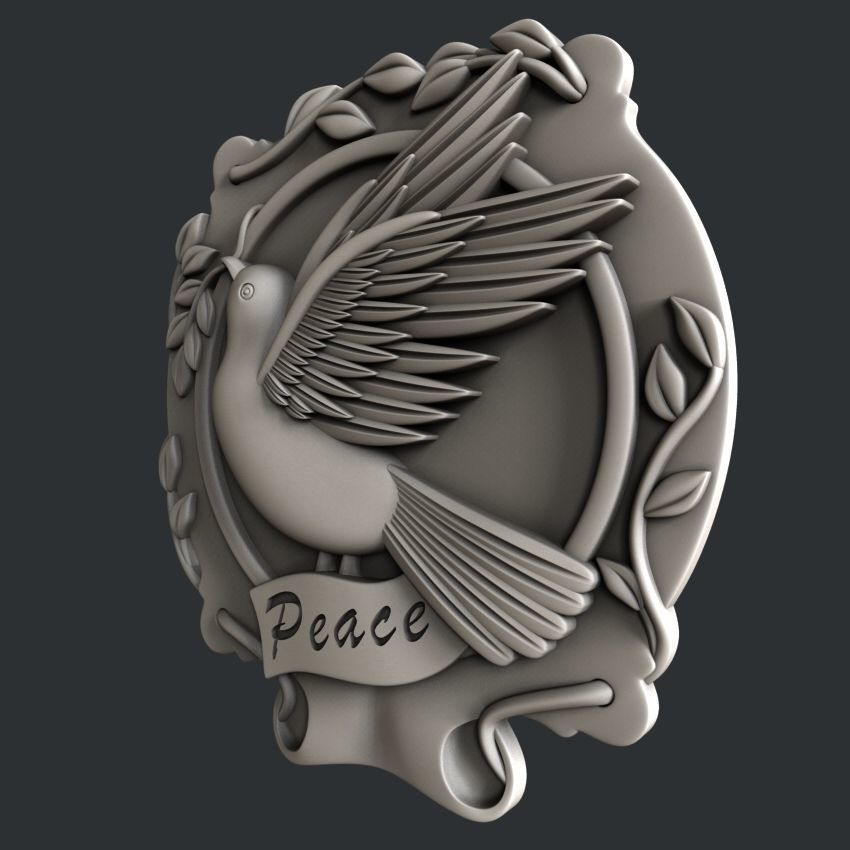 3d STL models for 3d printer dove peace 3D print model_2