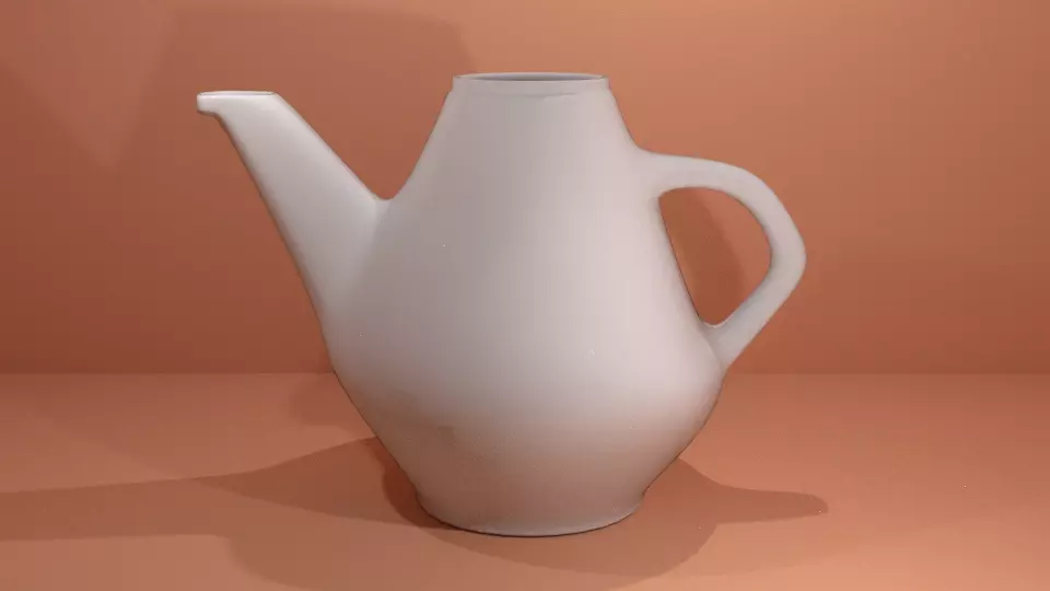 Porcelain Teapot Free low-poly 3D model_0
