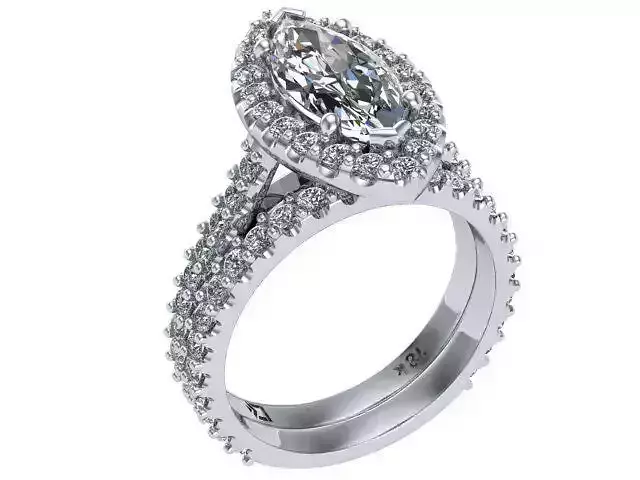 Marquise ring wit matching band