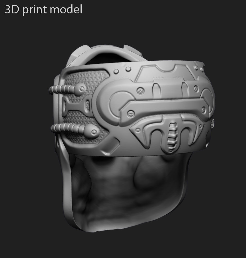 Skull ring jewelry robotic for bikers vol 2 3D print model_4