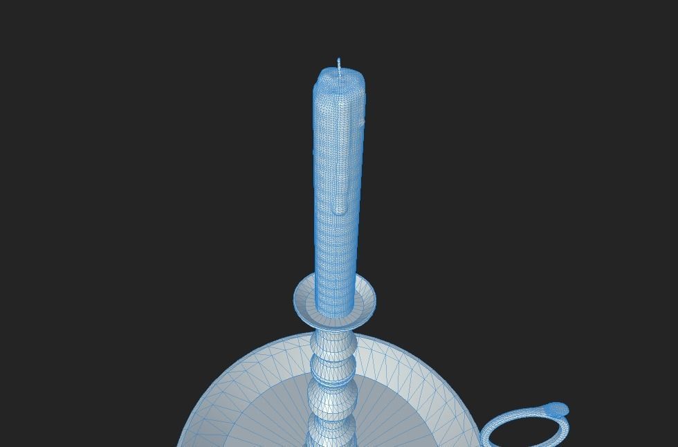 Candle Holder Low-poly 3D model_4