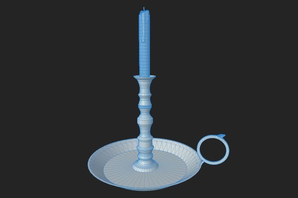 Candle Holder Low-poly 3D model_2