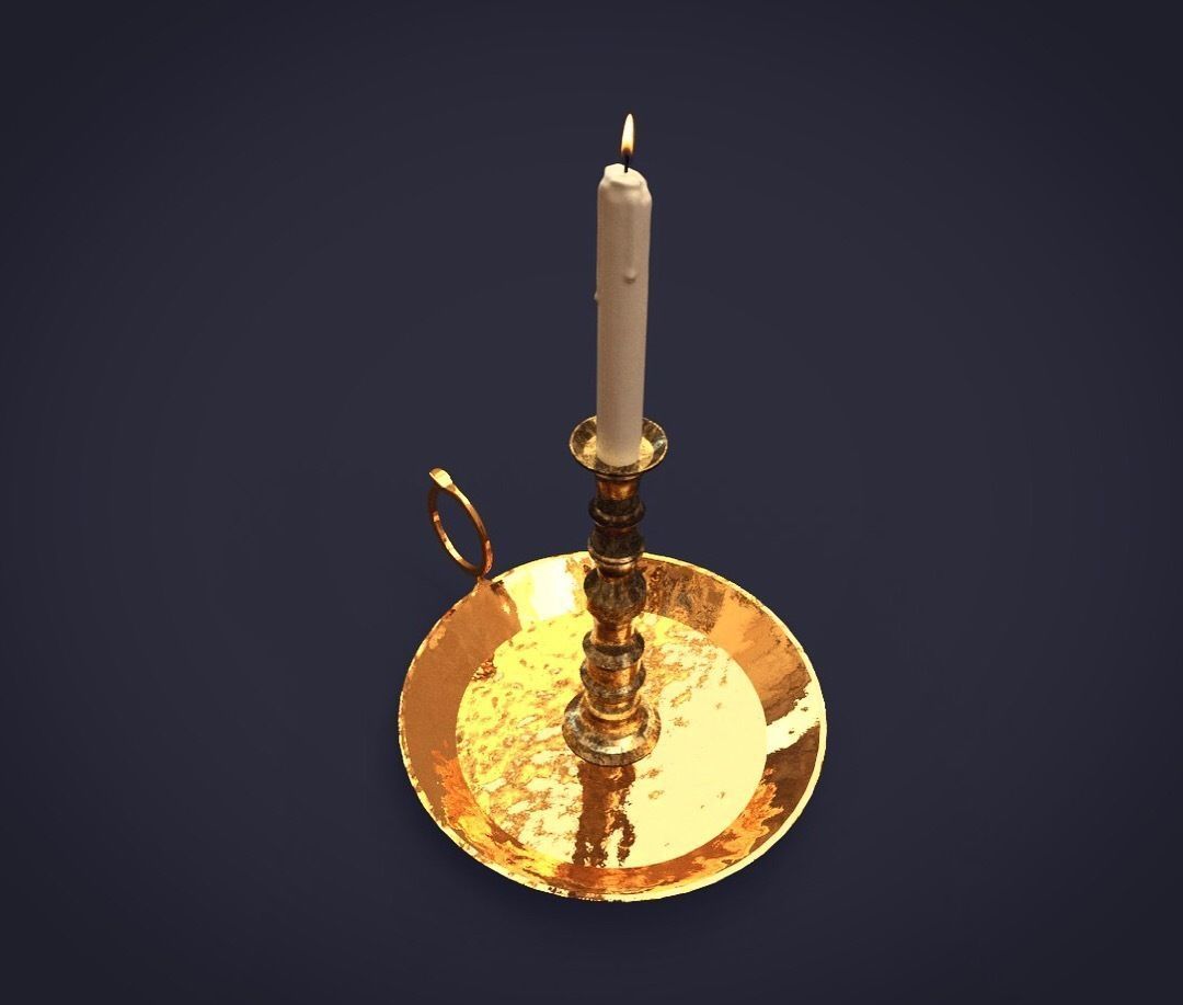 Candle Holder Low-poly 3D model_5
