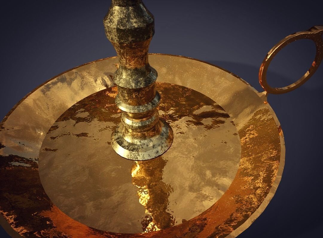 Candle Holder Low-poly 3D model_1