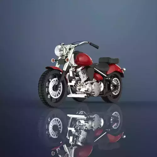 Motorcycle harley-davidson with sidecar 3D model