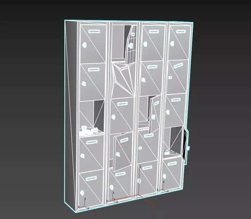 Rusty Locker Cabinet 3D model_5