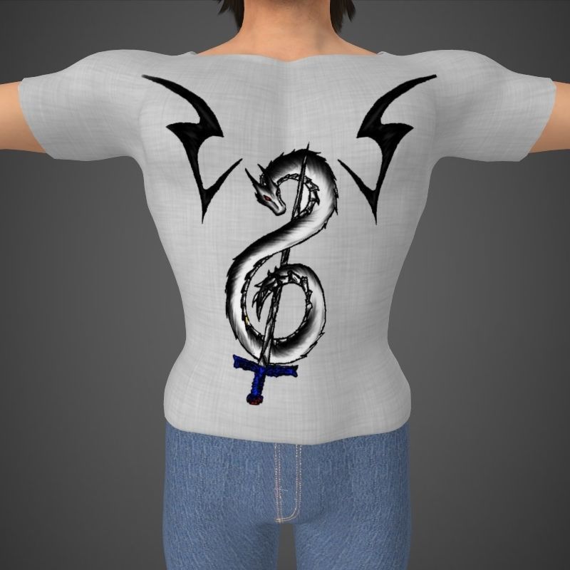 Harry woman wearing jeans and shirt 3D model_2