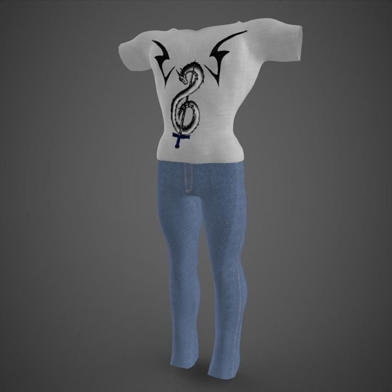 Harry woman wearing jeans and shirt 3D model_12