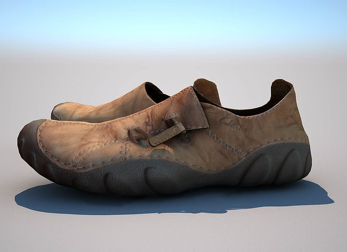 Realistic Leather  Clarks Casual Shoes Low-poly 3D model