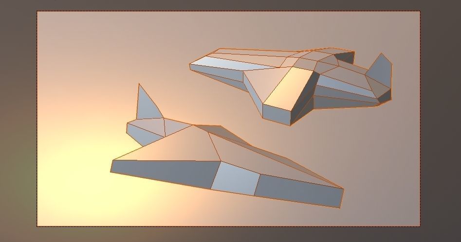 Tech vaporwave  for MEGA LOW poly airplane Free low-poly 3D model_15