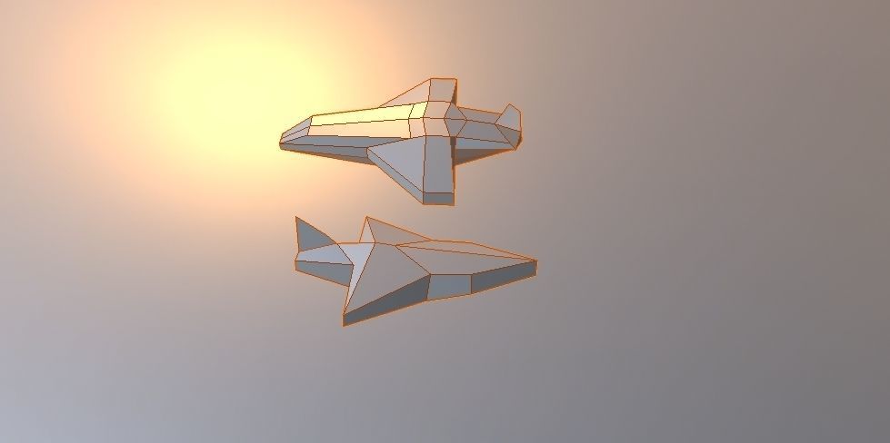 Tech vaporwave  for MEGA LOW poly airplane Free low-poly 3D model_16