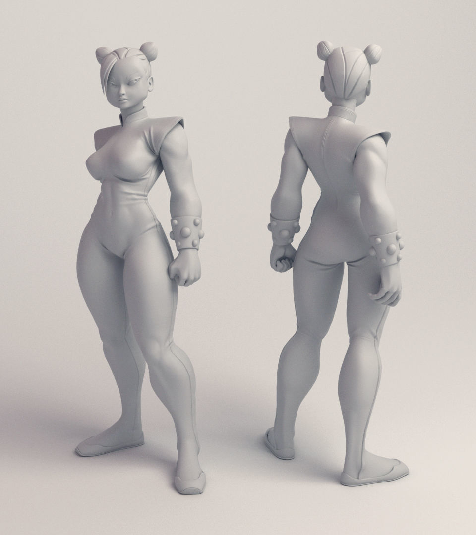 Chun Li Fan art Model for 3d printing 3D print model_16