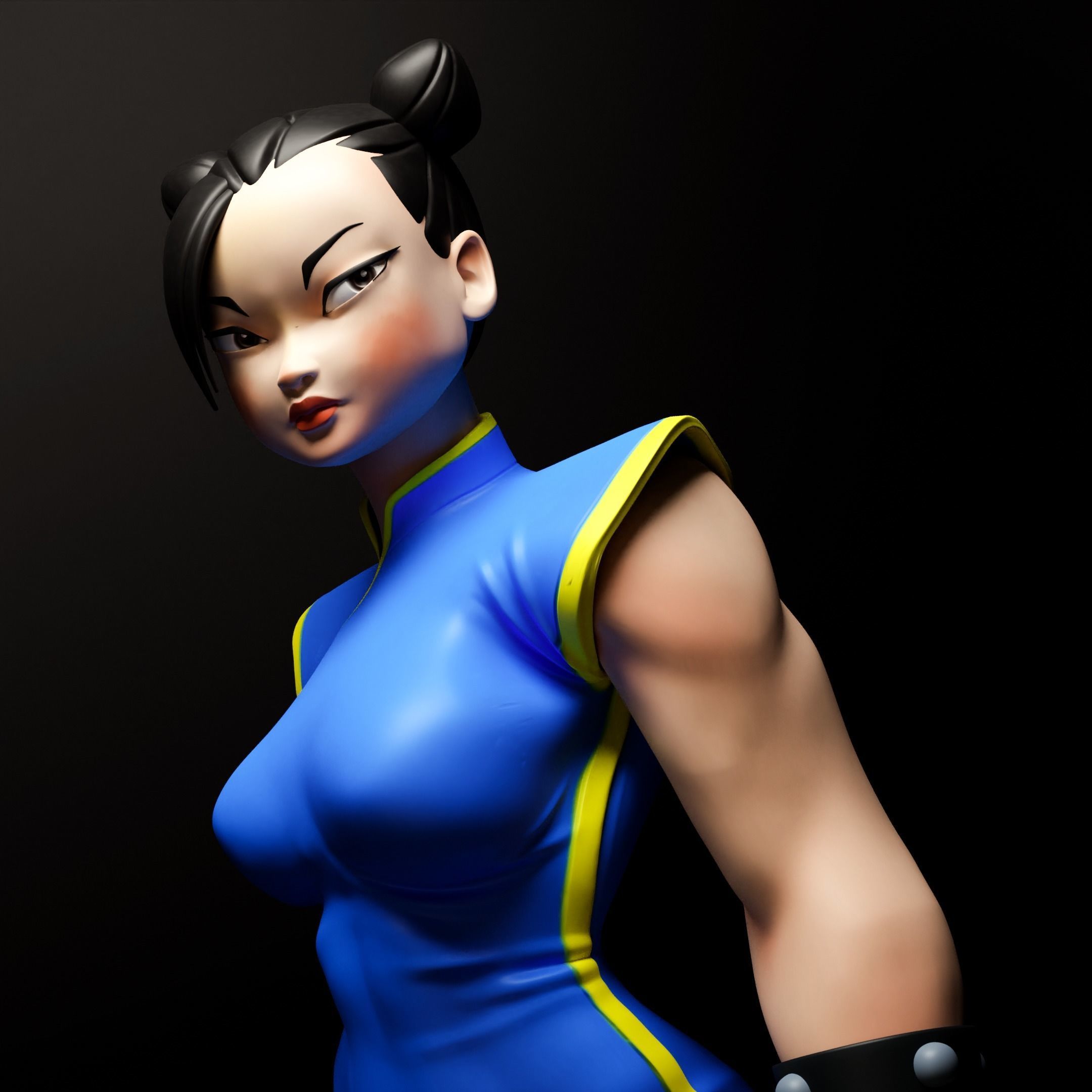 Chun Li Fan art Model for 3d printing 3D print model_3