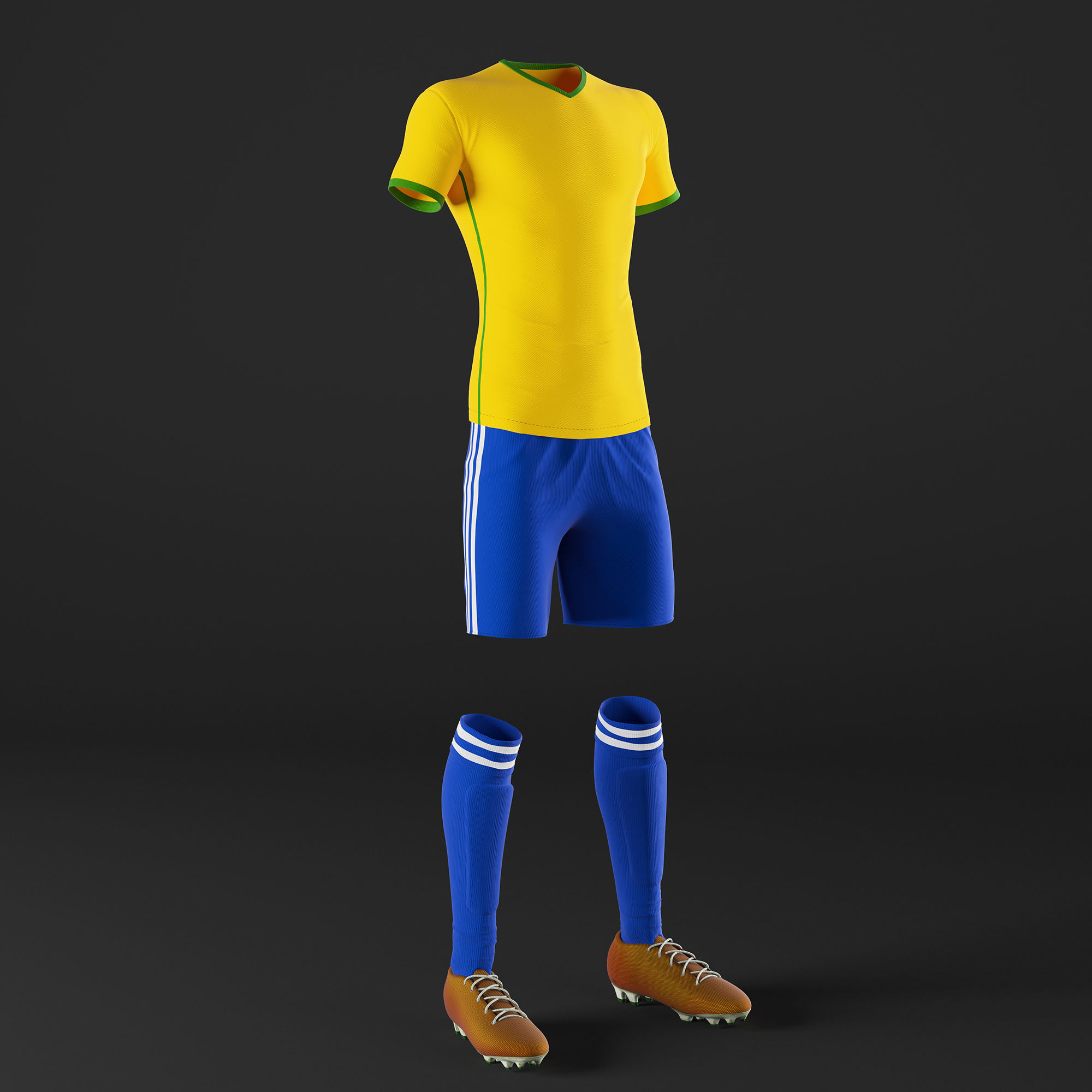 Soccer Uniform 3D model_2